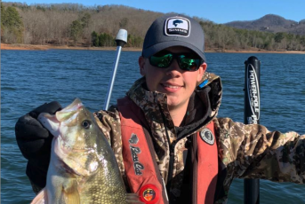 Hayesville senior, Caz Anderson, shows off a nice largemouth he brought up from the depths in February.