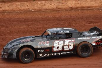 Travis Dockery • Clay County Progress Defending Street Stock champion Alex Vance overcomes issues during practice to grab a feature win.