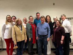 The competition steering committee is made up of organizers and sponsors. From left to right: Dr. Jennifer Hallett, Mary Hill, Terrylynne Marshall, Charlotte Sleczkowski, Mayor Liz Ordiales, Commissioner Cliff Bradshaw, Dr. Gerry Chotiner, Mayor Andrea Gibby, Betsy Young, Dr. Ambyre Ponivas, and Jeff Langley.