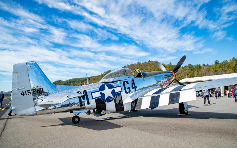 The P-51 Mustang on display during the 2020 Welcome Home - A Tribute To All Who Serve at the Western Carolina Regional Airport. Several other vintage planes were on display during the day of the event.