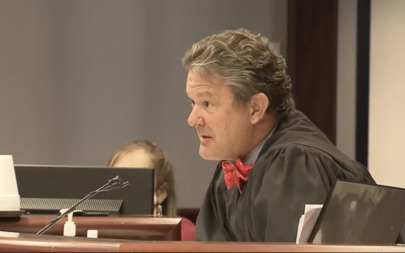 Judge Graham Shirley, Wake County Superior Court. (Image from livestream)   