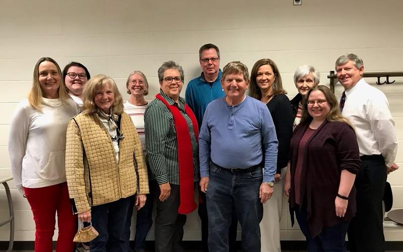 The competition steering committee is made up of organizers and sponsors. From left to right: Dr. Jennifer Hallett, Mary Hill, Terrylynne Marshall, Charlotte Sleczkowski, Mayor Liz Ordiales, Commissioner Cliff Bradshaw, Dr. Gerry Chotiner, Mayor Andrea Gibby, Betsy Young, Dr. Ambyre Ponivas, and Jeff Langley.