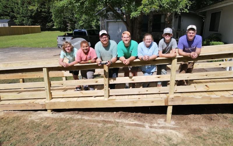 A youth mission team from Woodland United Methodist Church in Rock Hill, SC, completed a wheelchair ramp last summer as part of Hinton Rural Life Center’s 10 weeks of summer mission outreach, which works with volunteer teams to provide Safe & Healthy Home Repairs needed by residents in Clay, Cherokee, and Towns counties.