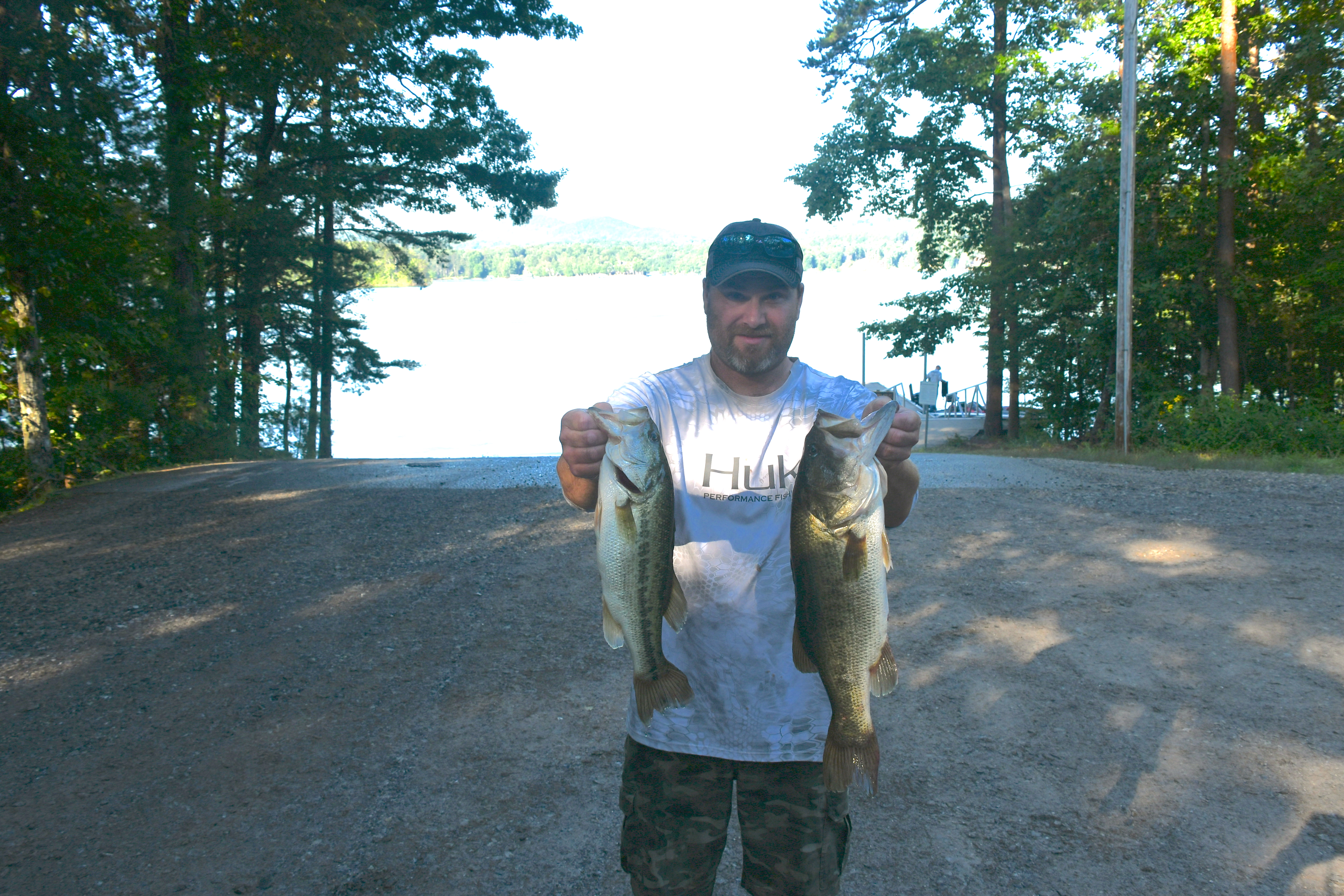 Submitted • Clay County Progress Chris Robinson shows off two of the five fish that won him the July tournament and big fish award.