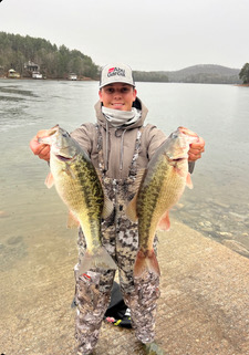 Caz Anderson shows off part of the catch that earned him first place.