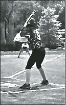 Micalynn McClure is up at the plate leading off for the HMS Lady Jackets.