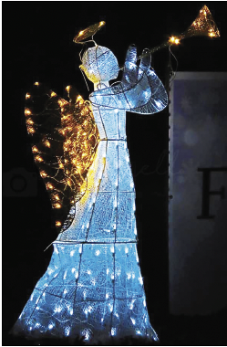 Lighted displays included angels, Santa and the sleigh and beautifully lit paths and trees.