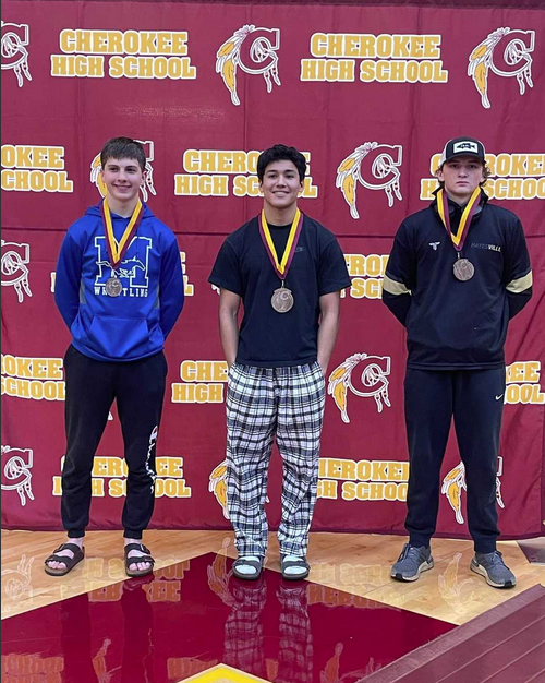 Andrew Reynolds wins second place at the Cherokee Osley WrestlingTournament. 
