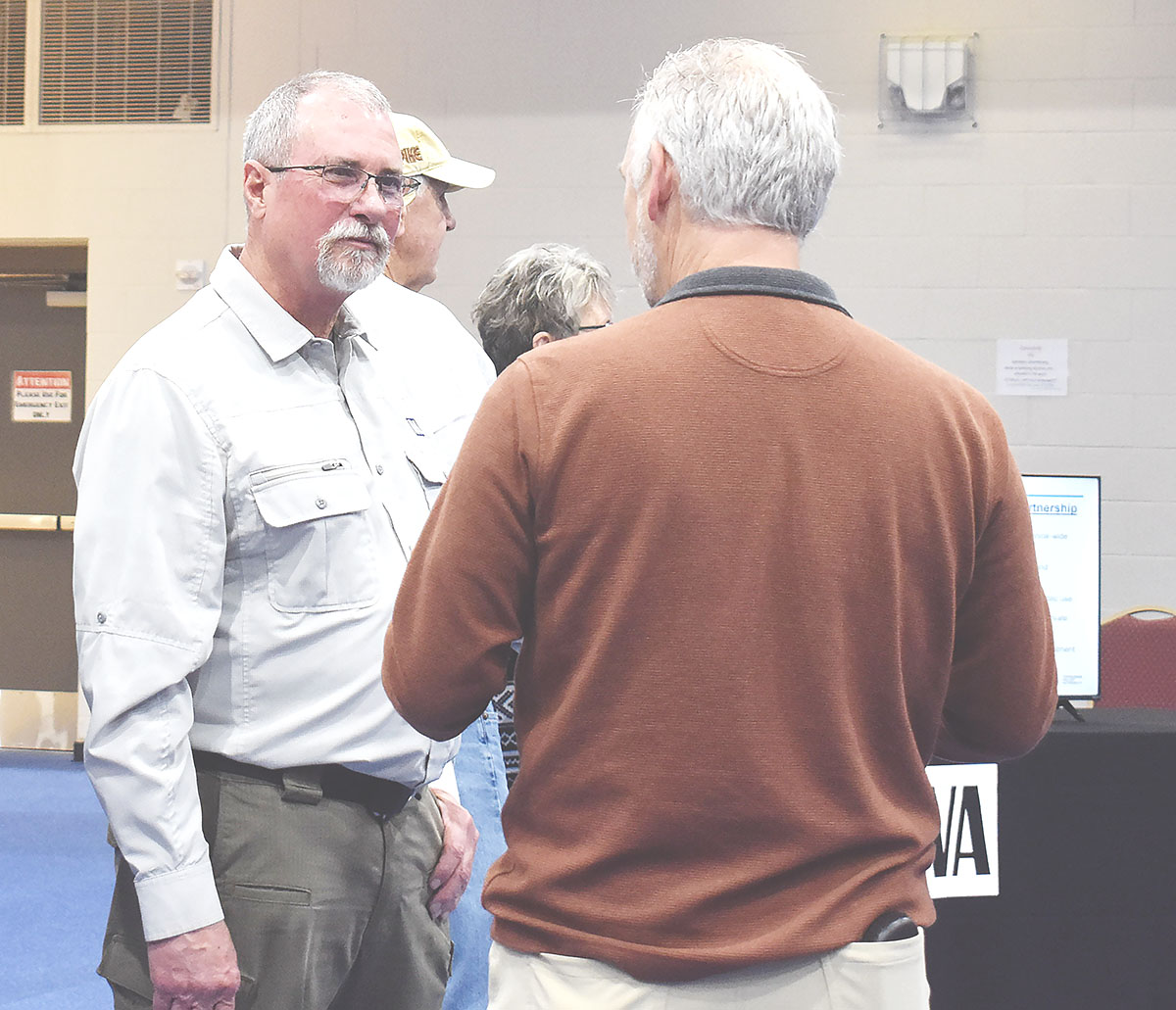 Marcia Barnes • Clay County Progress David Brewster, Tennessee Valley Authority Natural Resources Management Manager - West Operations, spoke with guests at an Open House held at Foster Park Recreation and Conference Center in Towns County, Georgia on Tuesday, Feb. 27.