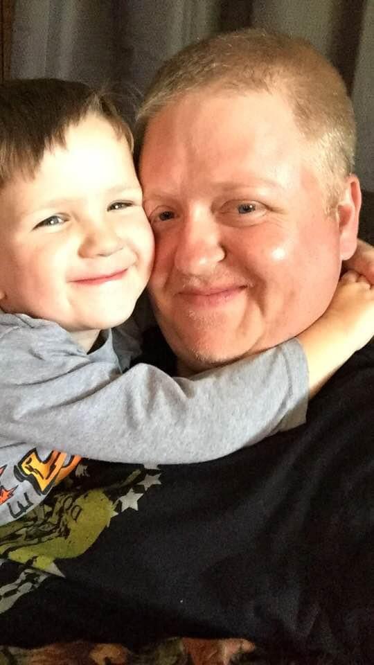 Cory Scroggs and son Levi.