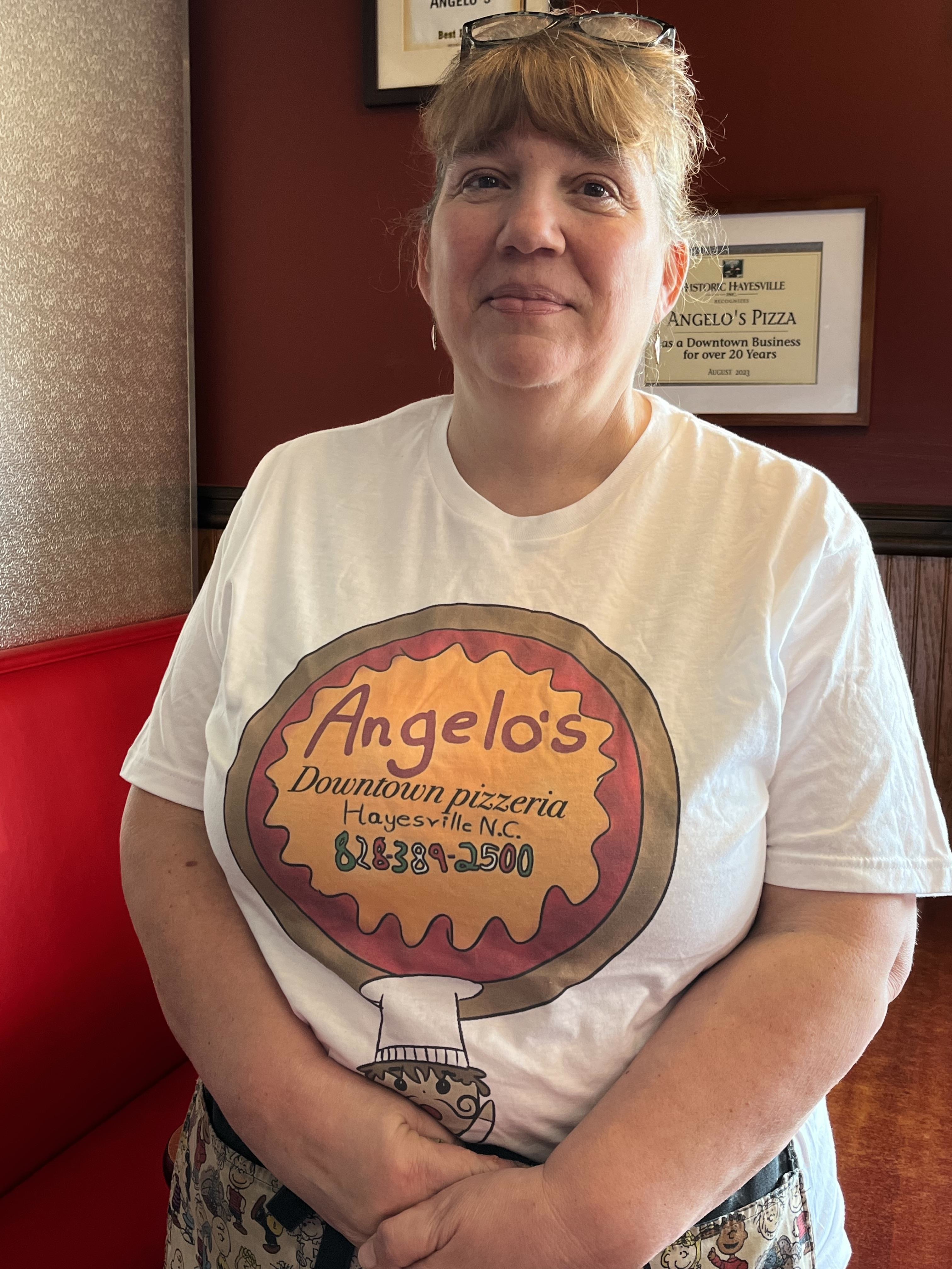 E.J. gets ready to start the morning at Angelo’s Pizza.