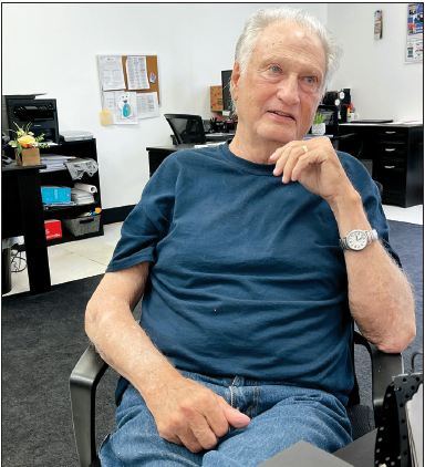 Becky Long • Clay County Progress Former sheriff Tony Woody relaxes at the Clay County Progress office as he recalls moments in his life and the 23 years he spent at the helm of the sheriff’s office. He was in town for his granddaughter Faith’s high school graduation.
