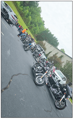 Facebook photo Motorcycles congregate at Catalyst Church prior to the funeral procession.