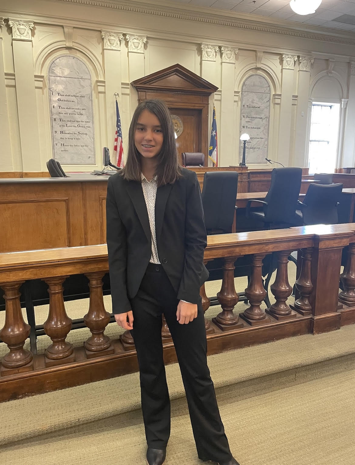 Photo submitted Clay County resident, Seylah Brown, participates in a mock trial as a trial attorney at the Cherokee County Courthouse.