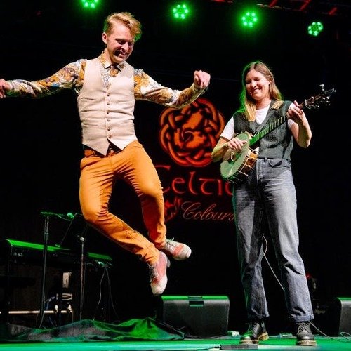 Nic Gareiss with flying feet performs Friday.