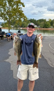 First place winner Luke Barrett with a few of his 17.53 pounds of bass.