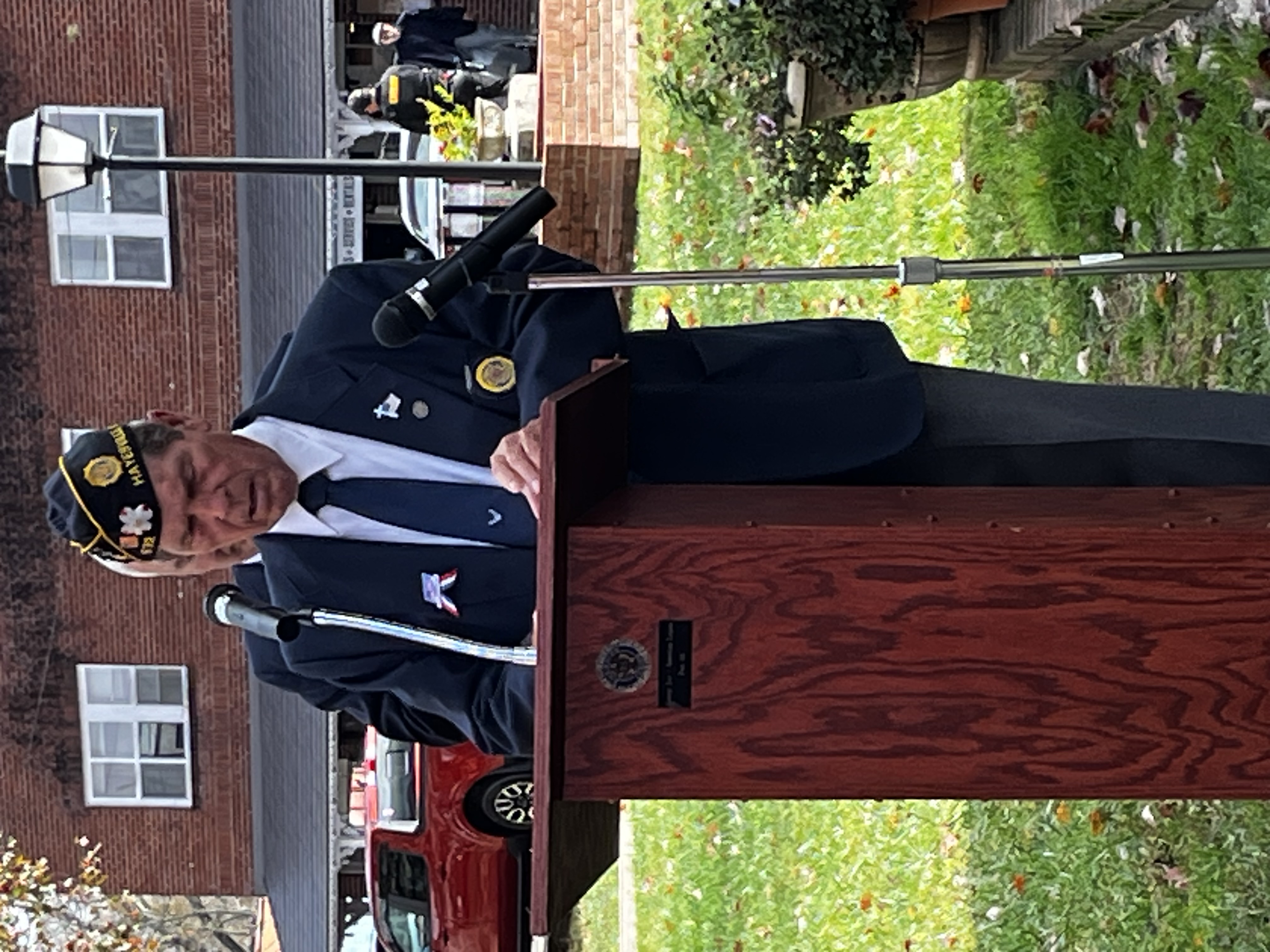 Deby Jo Ferguson • Clay County Progress George Lee American Legion Chapter 532 Chaplain Carl Maxwell delivers the opening prayers on Veterans Day.