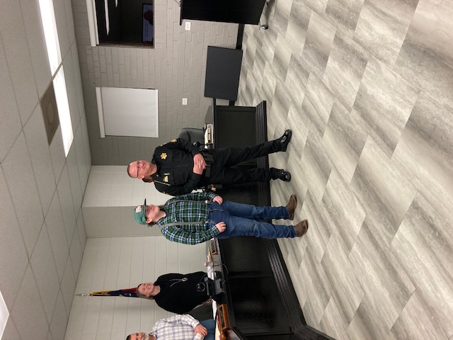 Marcia Barnes • Clay County Progress Hayesville High School student Riddge Lyvers, a CTE intern at the Clay County Sheriff’s Department and Sgt. Will Suggs, Special Services Supervisor, spoke at the Board of Education meeting.