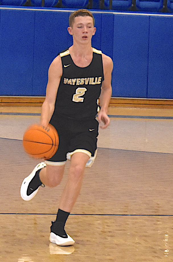 Gary Corsair • Clay County Progress Micah Moss, No. 2, advances the ball during a recent JV victory. Moss scored 10 points in the JV’s 49-40 win over Hiwassee Dam on Tuesday, Jan. 7.