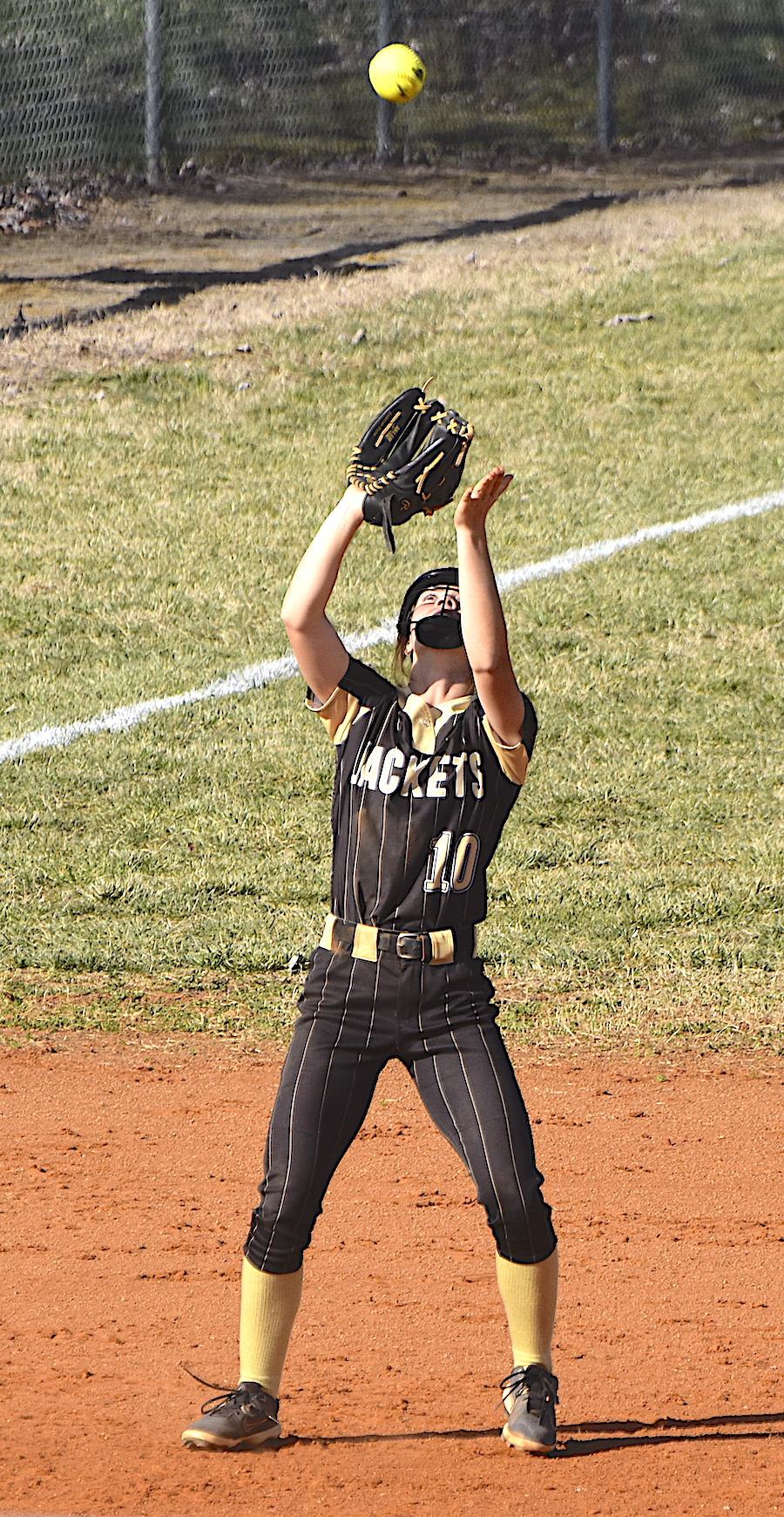Gary Corsair • Clay County Progress Hayesville centerfielder Daylyn Murray snares a line drive for the final out, which put an end to a Hiwassee Dam rally.