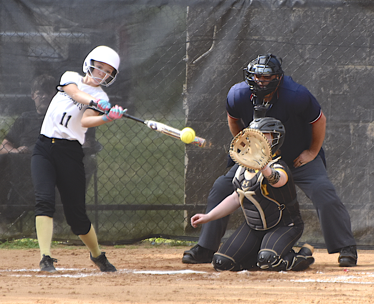 Gary Corsair • Progress Hayesville's Raylyn Taylor connects against Murphy.