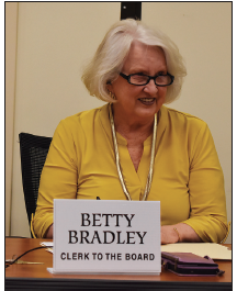 Betty Bradley was recognized for her work on the Veterans Park. The dedication of it will be held Memorial Day.