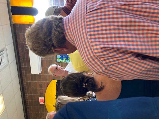 Marcia Barnes • Clay County Progress Chris Saucier, TVA Dam Safety Project Manager, answered questions and listened to comments from the community at the TVA Open House held at the Clay County Schools cafeteria in Hayesville on Thursday, May 8.
