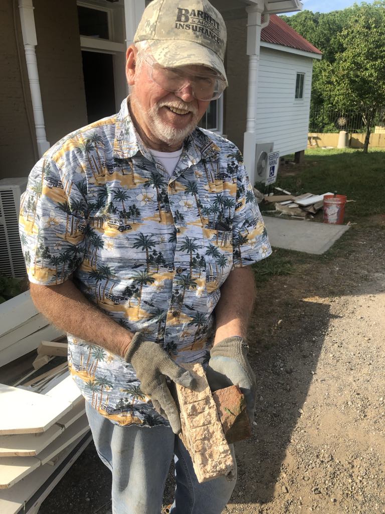 Lorrie Ross • Clay County Progress James Cross, an artisan brick mason, hand-turned many of the bricks on the Old Jail Museum during the renovations several years ago
