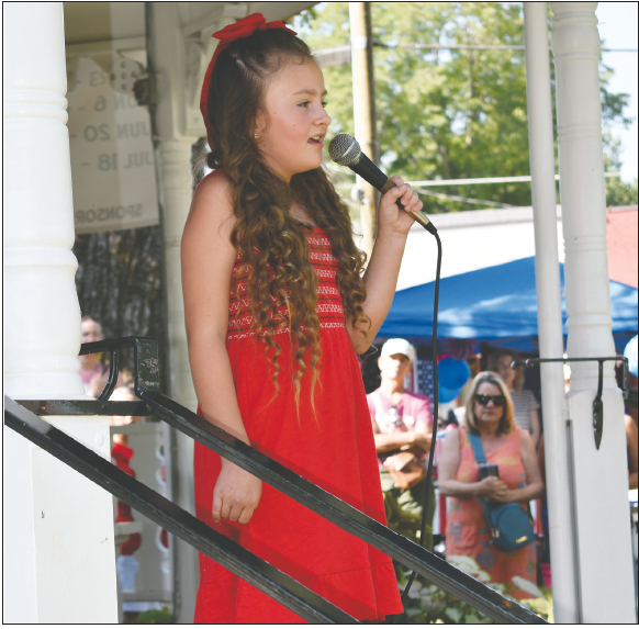 Becky Long • Clay County Progress Averie Morgan sings the “Star Spangled Banner” to an appreciative crowd.