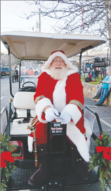 Many thanks to Historic Hayesville Inc. for off ering Santa a ride from the town square where he greeted children before the parade. He was taken to his sleigh via Red Ryder, HHI’s town transport for events.
