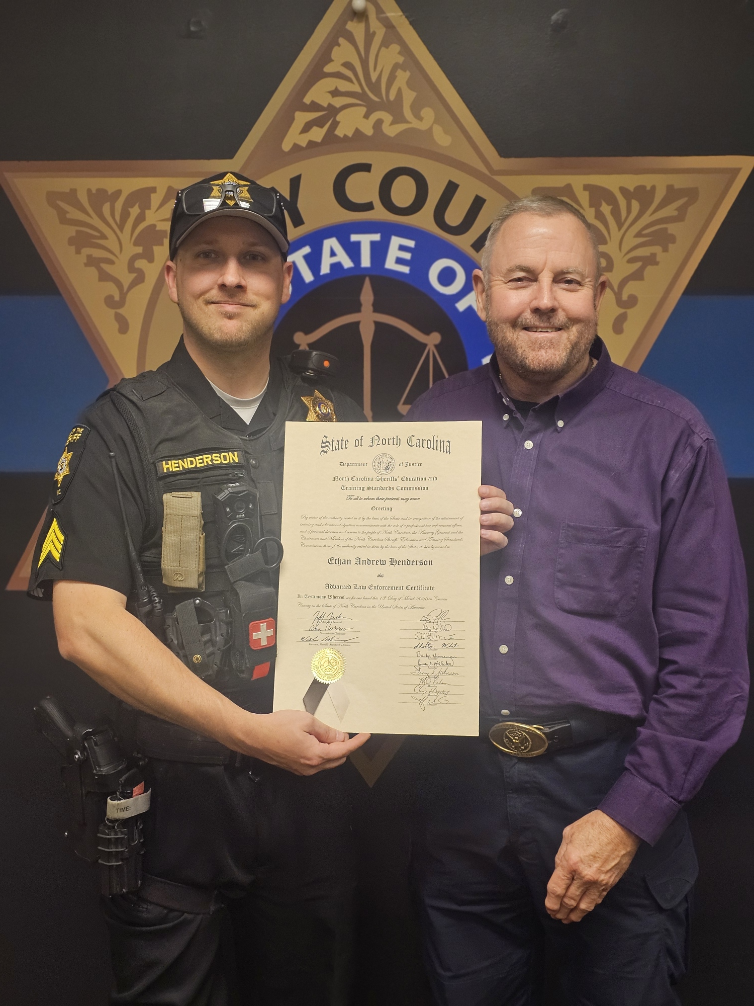 Sergeant Ethan Henderson and Sheriff Mark Buchanan