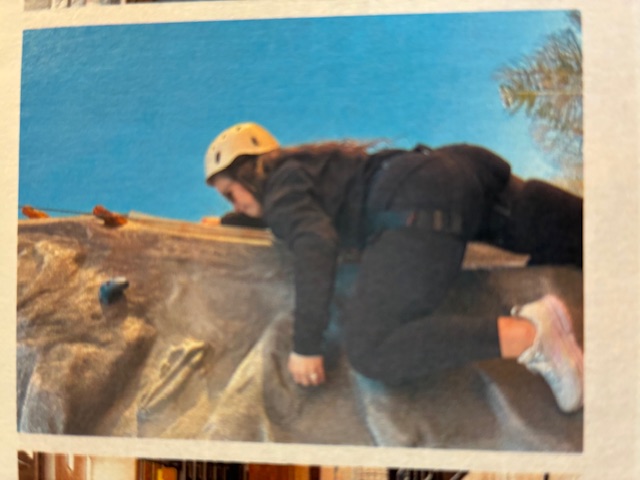 CCS Staff • Photo Staff Wellness Day at Clay County Schools was attended by 150 teachers and staff. Rock climbing was added to this event which took place March 13th. School Career                                                          and Technology Education teacher Kayla Clonts participated in scaling the wall.
