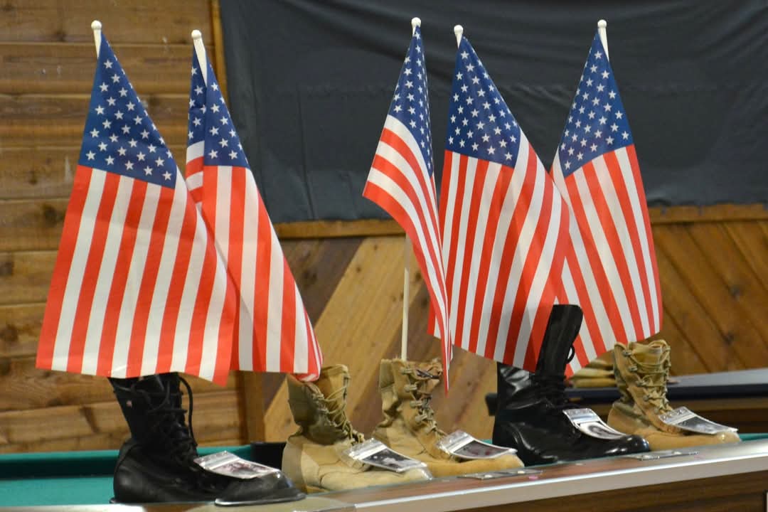 Boots on the Ground display recognizes each person from Clay County who lost their lives during military service.