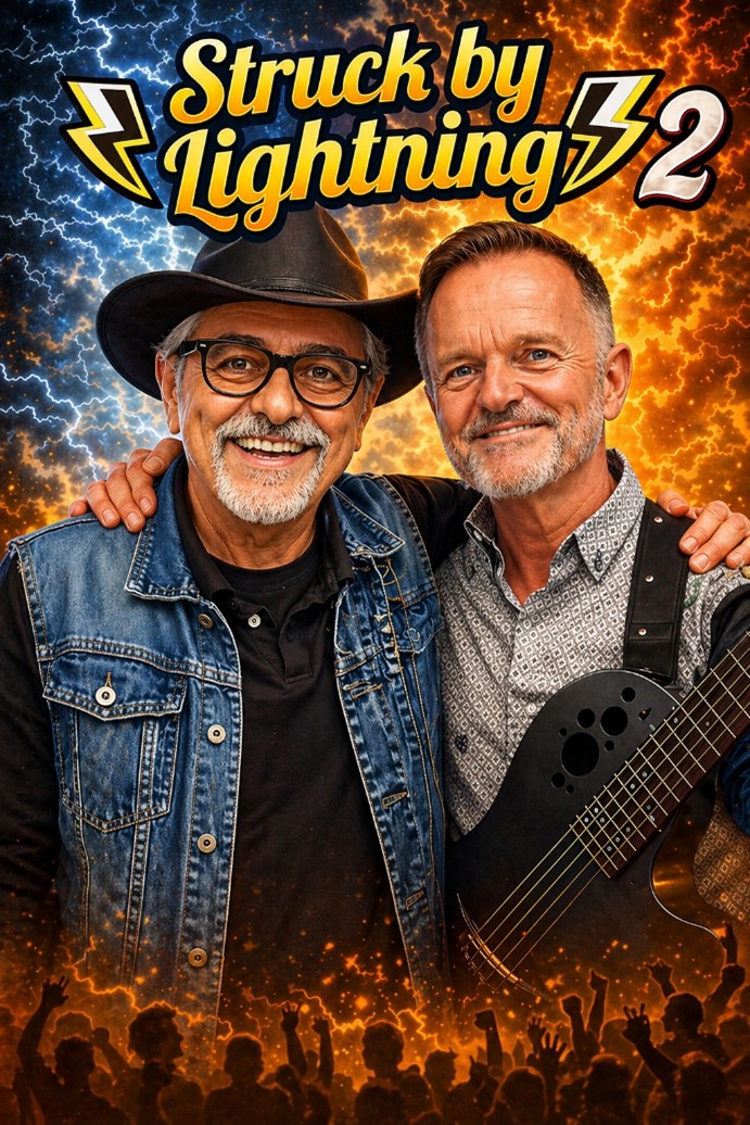 Struck By Lightning 2 members are Bill Wilson and Steve Fineo. They will be performing on the Hiawassee Town Square at 6:30 p.m. Saturday, June 20.