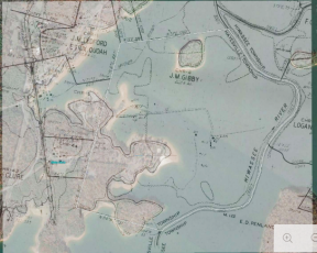  Overlay of map showing the original Gibby farm and Lake Chatuge as it is today.