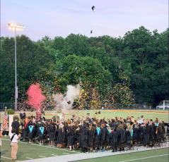 The Hayesville High School 2026 graduates celebrate receiving their diplomas.