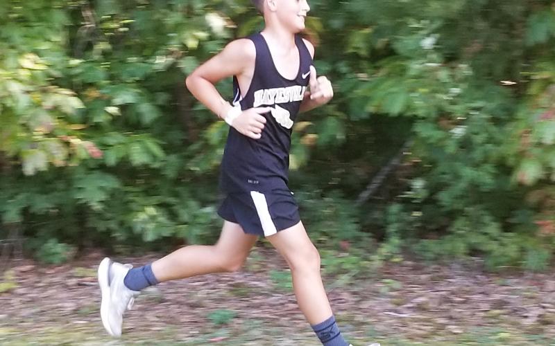 Lochlan Snowden maintains a steady pace in Hiwassee Dam.