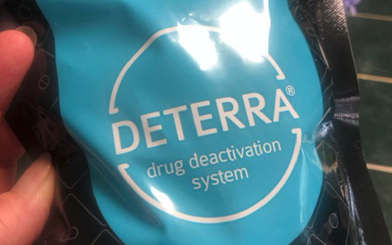 Lorrie Ross • Clay County Progress Deterra medication disposal pouches allow anyone to dispose of unused prescription and over the counter medications safely. Local prevention coalition People of Clay C.A.R.E. will be distributing free pouches in front of Hayesville Town Hall from 11 a.m. to 1 p.m. Saturday, April 24. They will also have substance abuse prevention literature available for anyone who wants it.