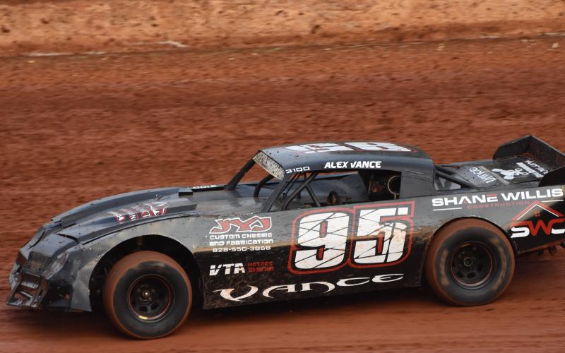 Travis Dockery • Clay County Progress Defending Street Stock champion Alex Vance overcomes issues during practice to grab a feature win.