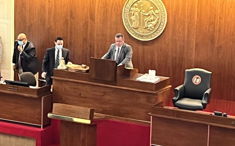 N.C. House Speaker Tim Moore presiding over the House session votes on Wednesday October 20, 2021. (Photo by Carolina Journal)
