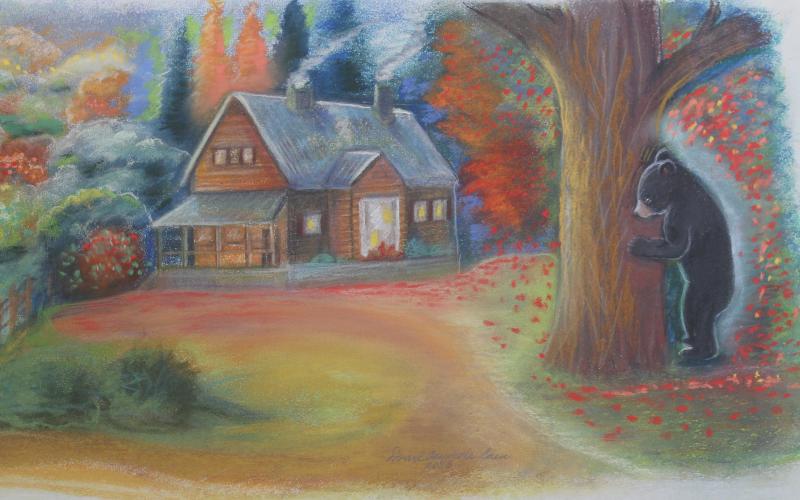 A small detail of "Storybook Lane" art by Doreyl Ammons Cain Director, Appalachian Mural Trail