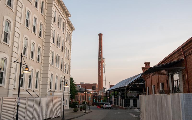 Lucky Strike tower in Durham, N.C. (Photo by Maya Reagan, Carolina Journal)