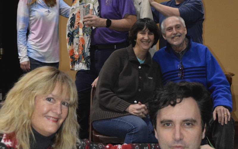 Pam Roman • Submitted A small cast allows the costumers to provide more individual attention to the actors. From left front, Deborah Meigs and Ben Stephens; center, Janice Minette and Ashley Eller; back, Meredith Legg-Grady, Joshua Inglima and Landi Marrella.