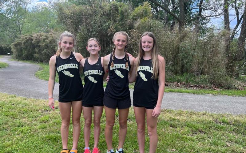 Savannah Burch, Alexia Fields, Sydney Greenstone, and Raelynn Wood set a school record with 11:36.09 in 4x800 relay.