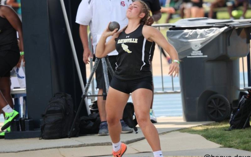 @hague.doug Lily Trout finished in third place at state meet in shot put.