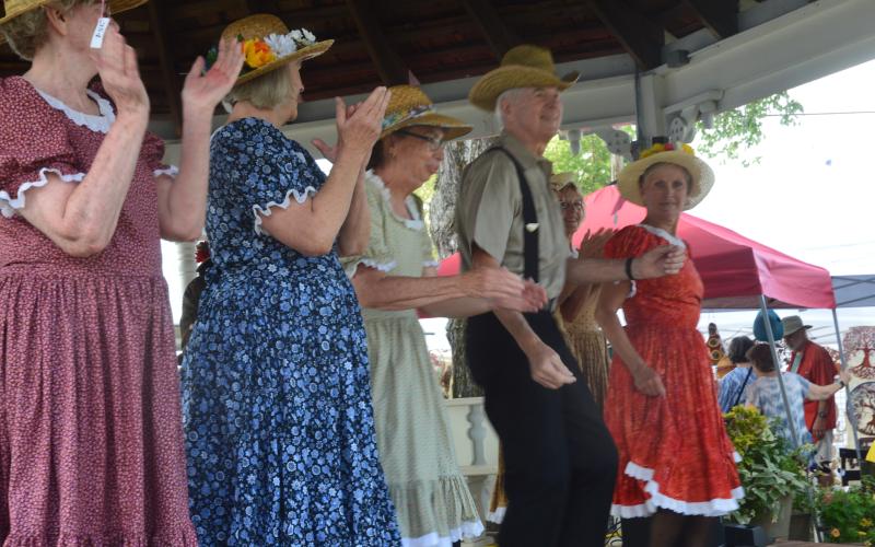 Lorrie Ross • Clay County Progress The cloggers from the John C. Campbell Folk School in Brasstown, N.C. are crowd favorites when they take the stage every year at the Festival on the Square. The traditional Appalachian dancers range from young children to dancers with many decades of experience. They will start their performance in the gazebo at 10 a.m. Saturday, July 9.