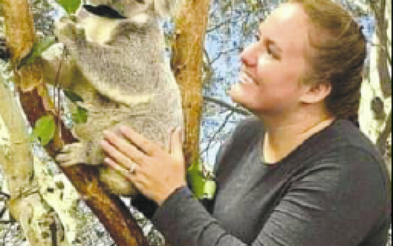 Ginger Scerri was at Featherdale Sydney Wildlife Park Preserve and Animal Refuge, she petted koalas, wallabies, and kangaroos and koalas.
