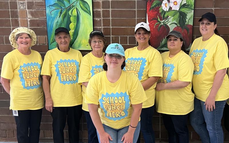 School Lunch Hero: main campus: Susan Coffey, Kathryn Rogers, Roberta Ledford, Ciera Zangara, Georgia Cline, Chrisey Bryant and  Gayla Shepherd.