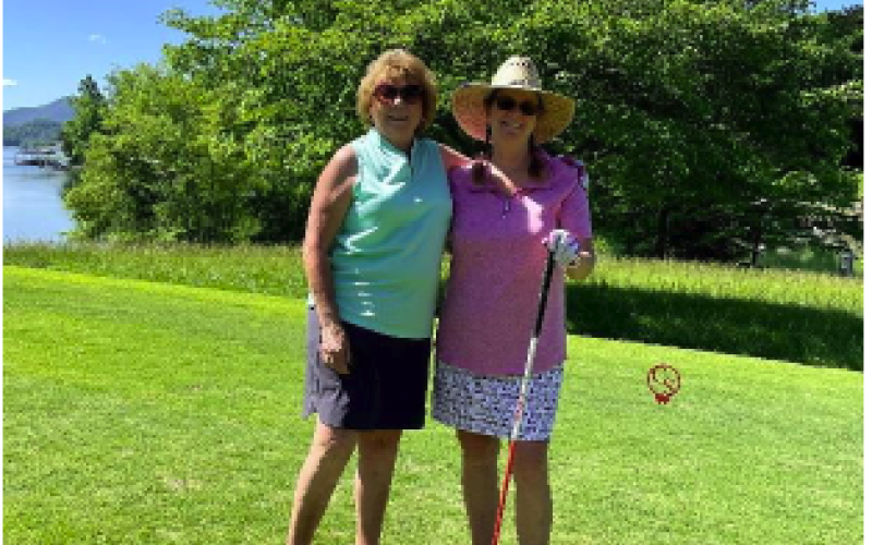 Vicky Healy President and Mary Mott, tournament chair.