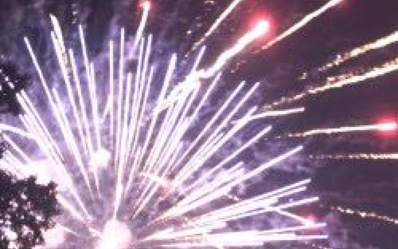 A grand fireworks show fills the sky over Lake Chatuge on the evening of July 4th.